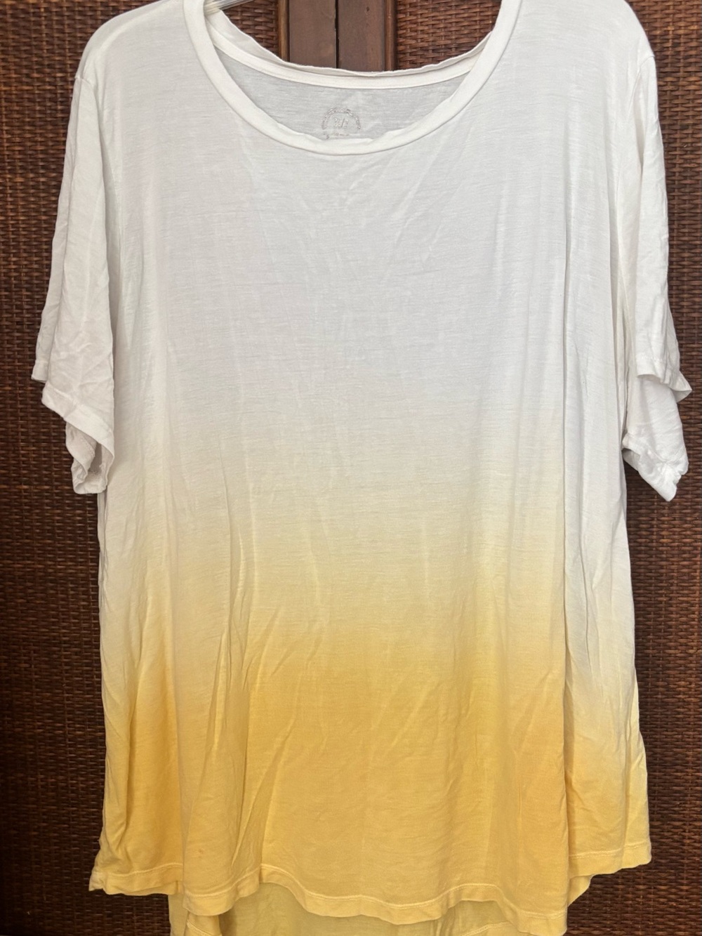 Women’s XXL Ombre (White to Yellow) Short Sleeve Tee